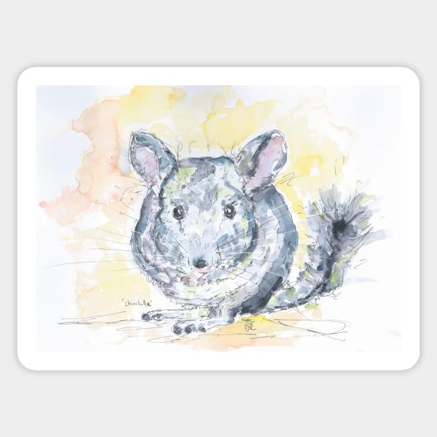 Chinchilla portrait Sticker by DebTheZeb